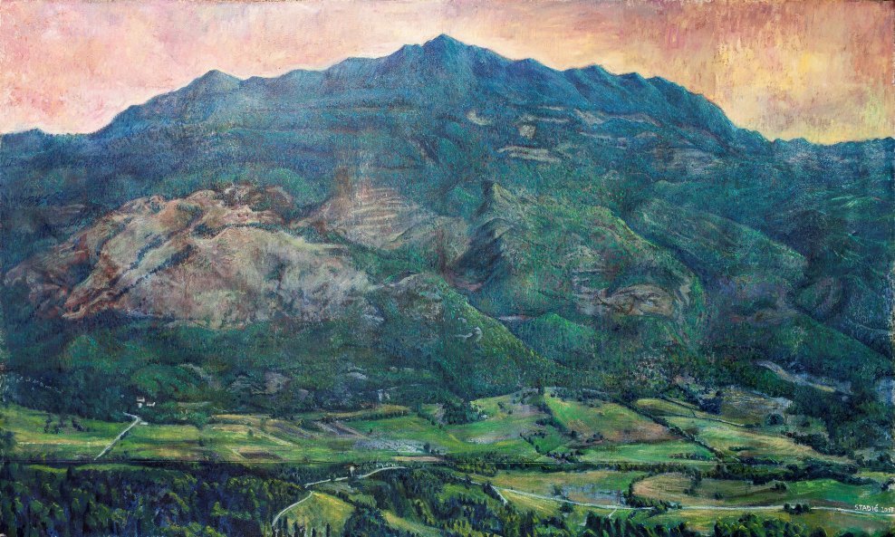 'Učka', ulje i jajčana tempera na platnu, 290x170cm, 2017.