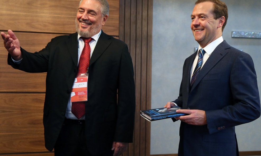 Fidel Castro Diaz-Balart i ruski premijer Dimitrij Medvedev