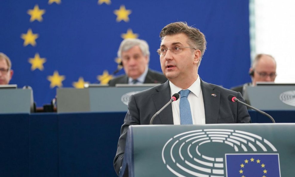 Andrej Plenković za govornicom Europskog parlamenta