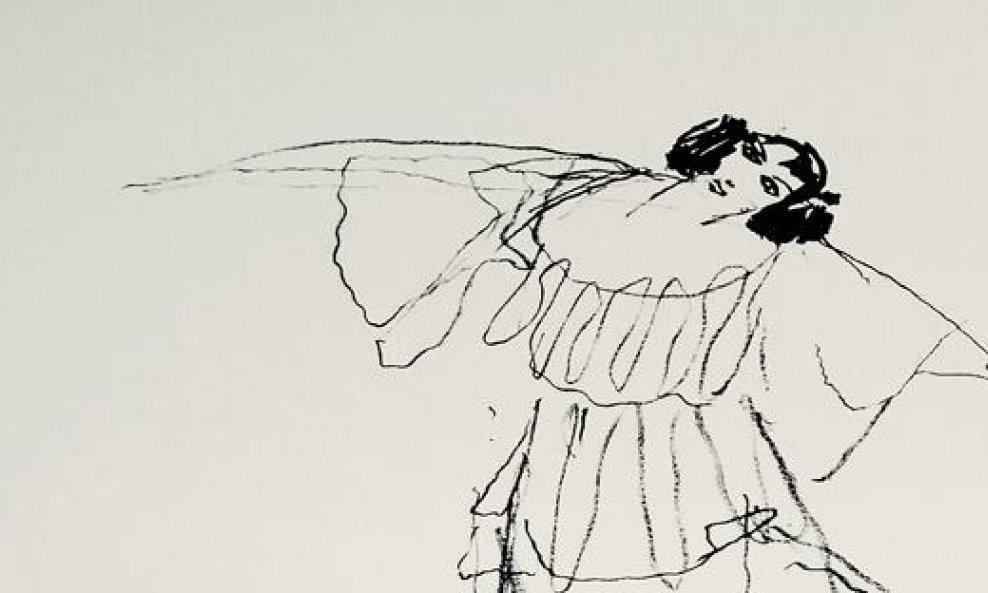 Miroslav Kraljević, 'Balerina' (detalj), 1912., crtež olovkom
