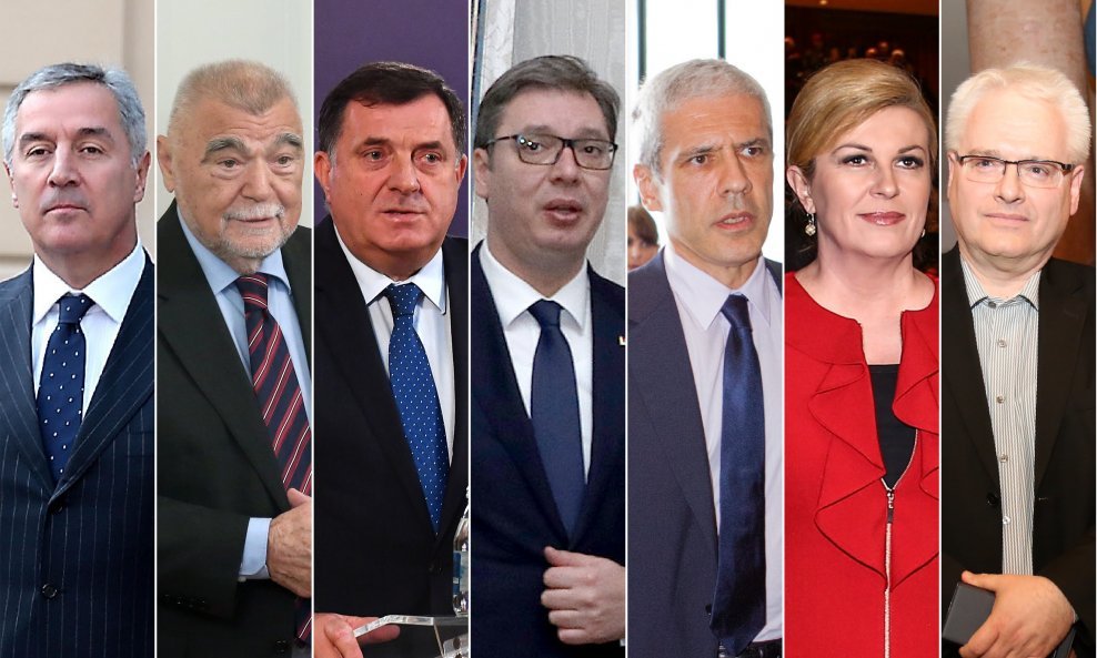 Milo Đukanović, Stjepan Mesić, Milorad Dodik, Aleksandar Vučić, Boris Tadić, Kolinda Grabar Kitarović i Ivo Josipović