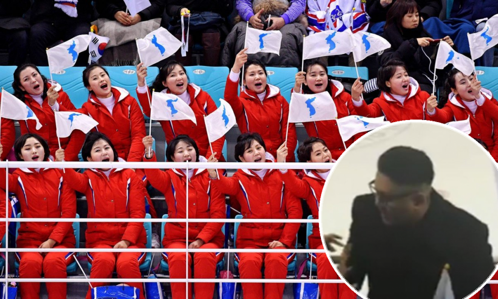 Sjevernokorejske navijačice i lažni Kim Jong-un