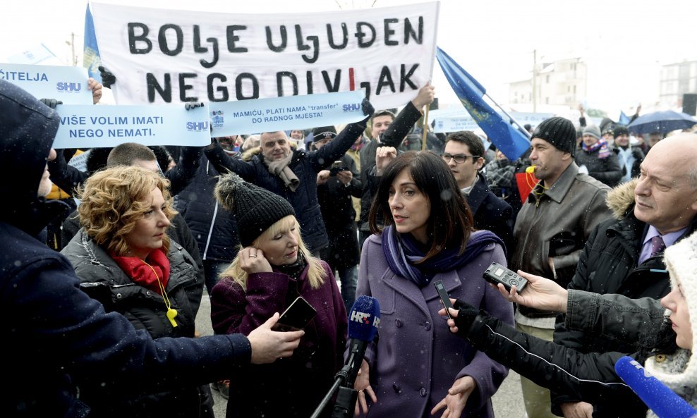 Ministrica Blaženka Divjak na prosvjedu