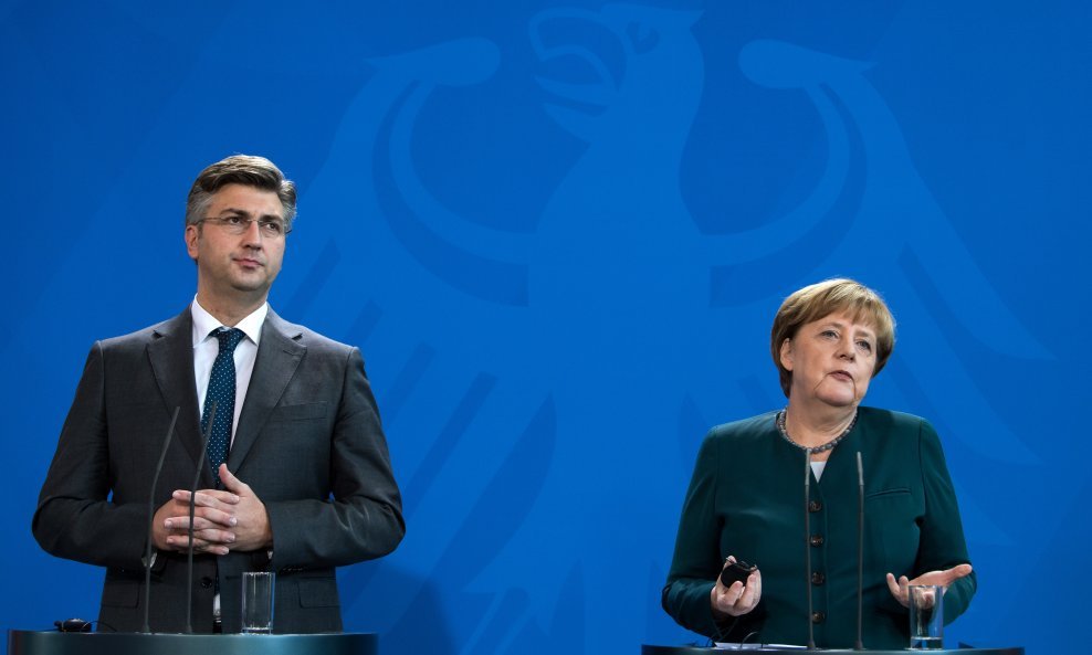 Hrvatski premijer Plenković s njemačkom kancelarkom Merkel