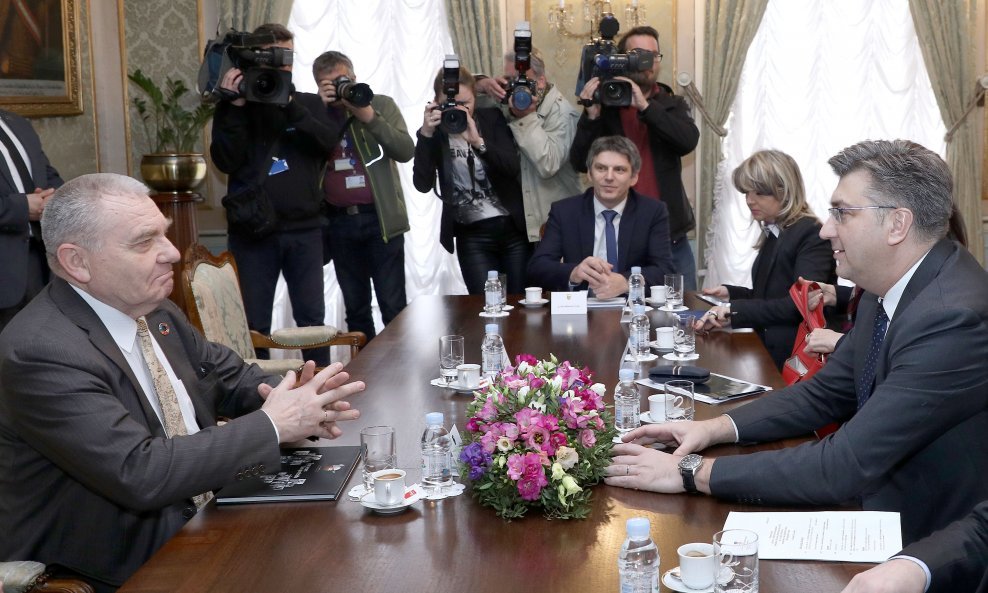 Jean-Pierre Bourguignon tijekom susreta s premijerom Plenkovićem