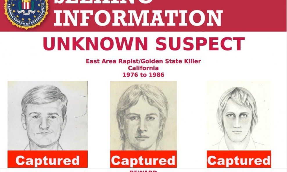 FBI-jev plakat s dosadašnjim skicama ubojice