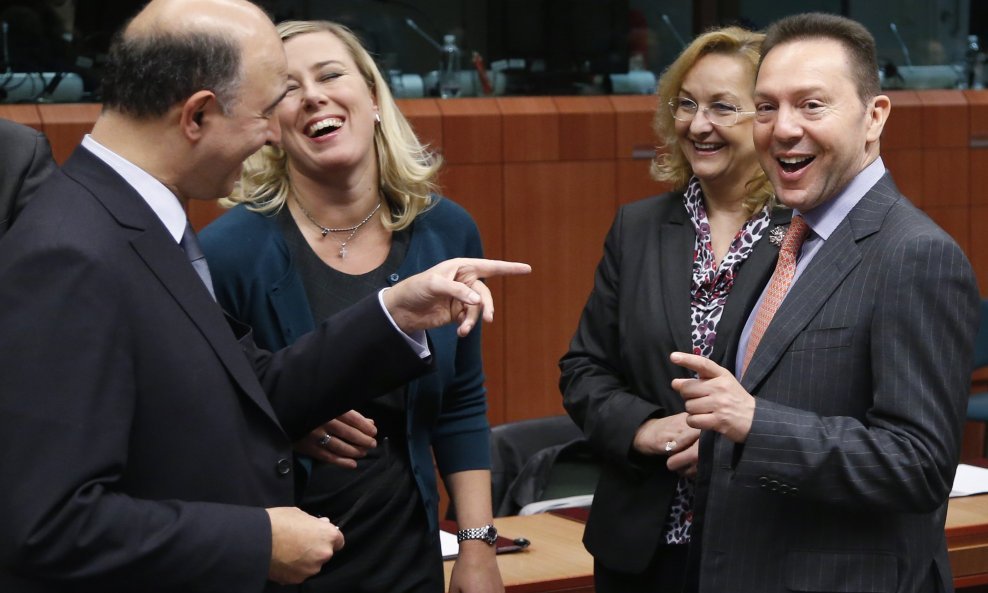 Bivši ministri financija: Pierre Moscovici (Francuska), Jutta Urpilainen (Finska), Maria Fekter (Austrija) i Yannis Stournaras (Grčka)