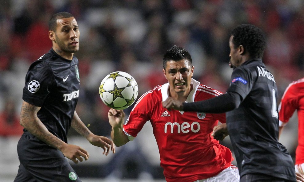 Benfica vs. Celtic, Efe Ambrose,  Kelvin Wilson i Oscar Cardozo