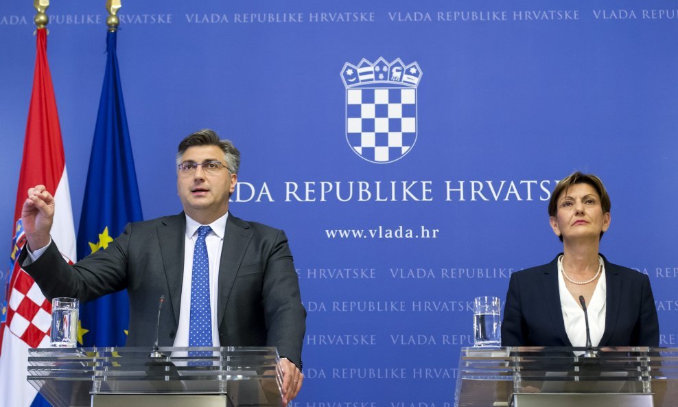 Andrej Plenković i sada već bivša potpredsjednica vlade Martina Dalić