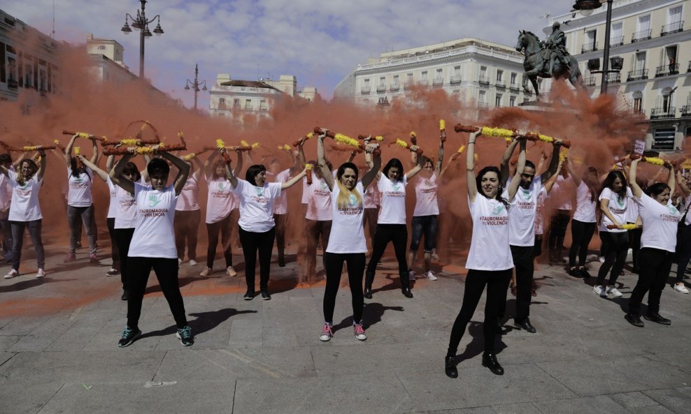 Prosvjed protiv borbi bikova u Madridu