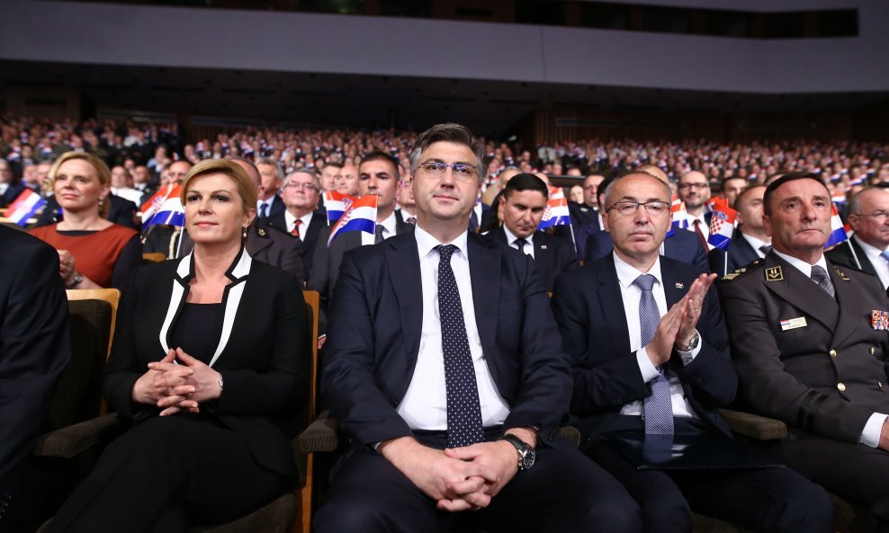 Kolinda Grabar Kitarović, Andrej Plenković i Damir Krstičević