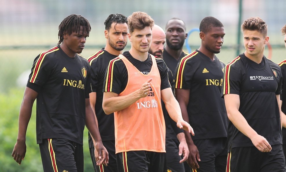 Dedryck Boyata, Nacer Chadli, Thomas Meunier, Laurent Ciman, Romelu Lukaku, Christian Kabasele i Leander Dendoncker