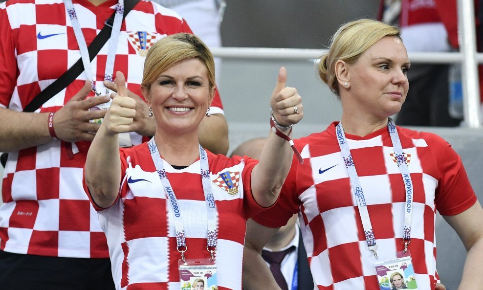 Kolinda Grabar-Kitarović na utakmici Hrvatske i Danske