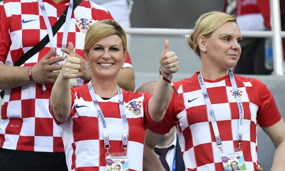 Kolinda Grabar-Kitarović na utakmici Hrvatske i Danske