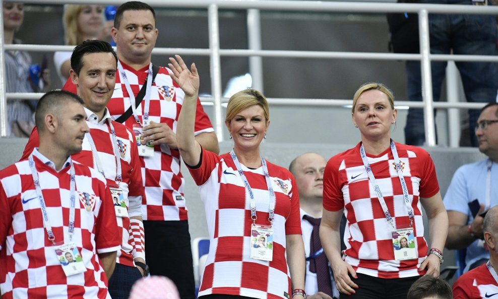 Predsjednica RH Kolinda Grabar Kitarović na utakmici Hrvatska - Danska u Nižnjem Novgorodu