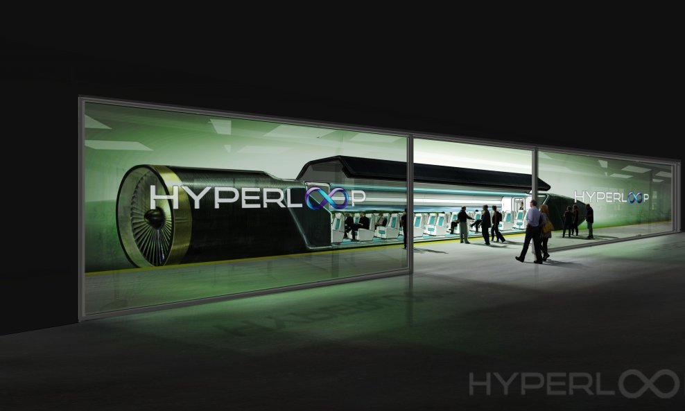 Ukrcavanje putnika u Hyperloop (ilustracija)