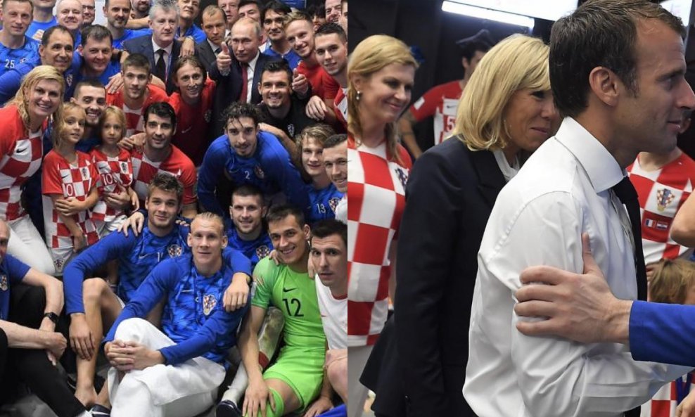 Vladimir Putin i Emmanuel Macron u svlačionici hrvatske reprezentacije