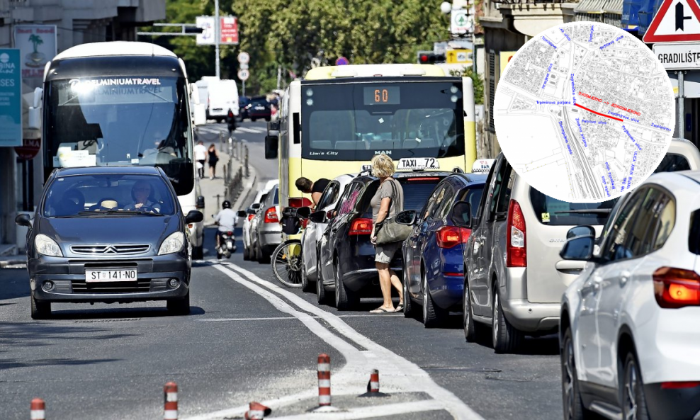 Prometna gužva u Zvonimirovoj ulici u Splitu; nova regulacija