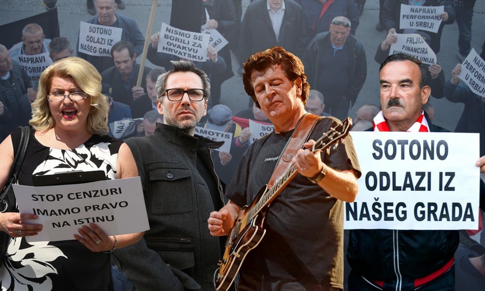Zorica Gregurić (lijevo) često je u prvim redovima prosvjeda koji traže zabranu, dok se za prosvjed protiv Olivera Frljića specijalizirao  Marko Skejo (desno)