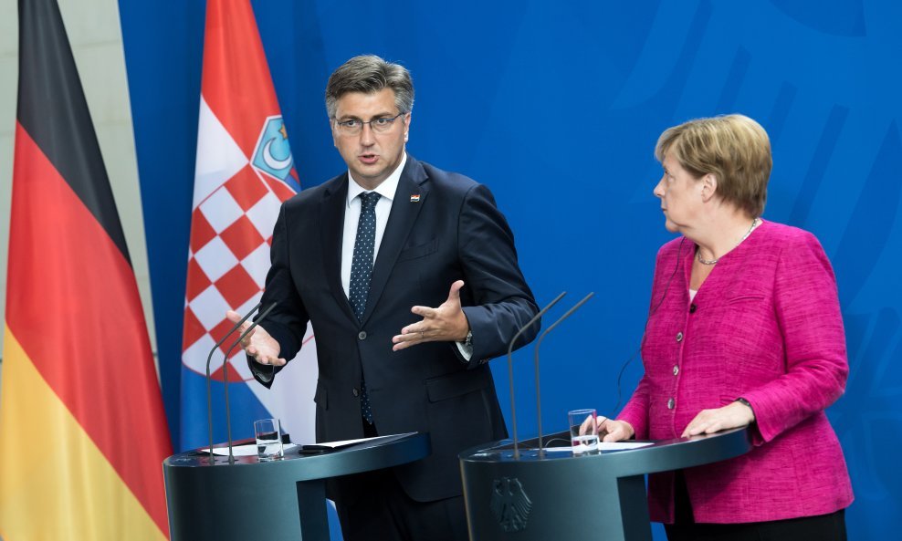 Hrvatski premijer Andrej Plenković i njemačka kancelarka Angela Merkel u Berlinu