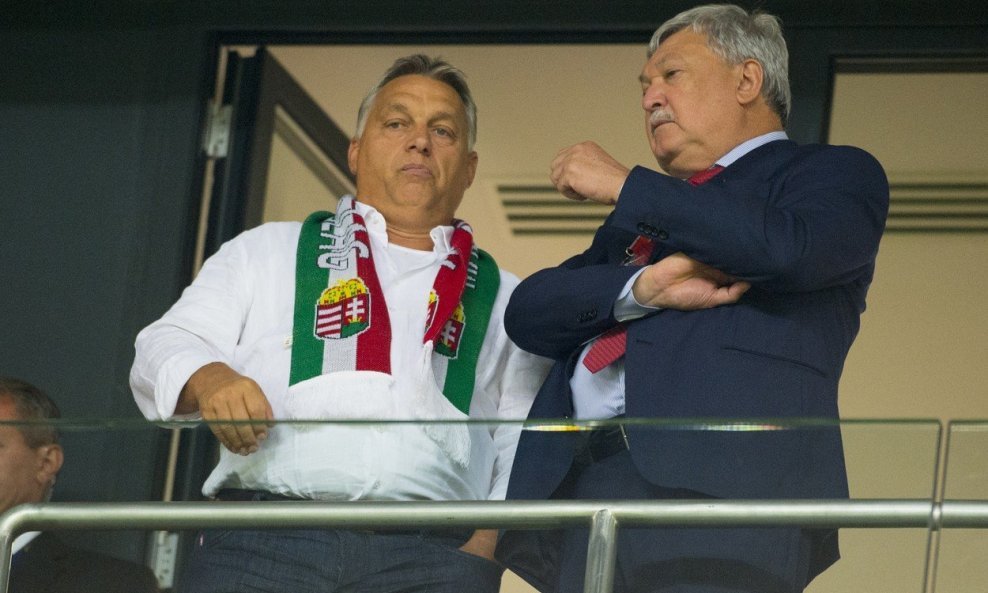 Orban s predsjednikom Mađarskog nogometnog saveza Sandorom Csanyijem