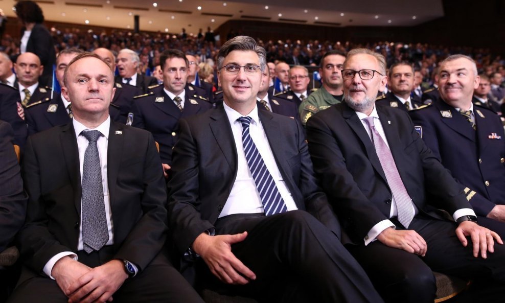 Vlado Galić, Andrej Plenković i Davor Božinović