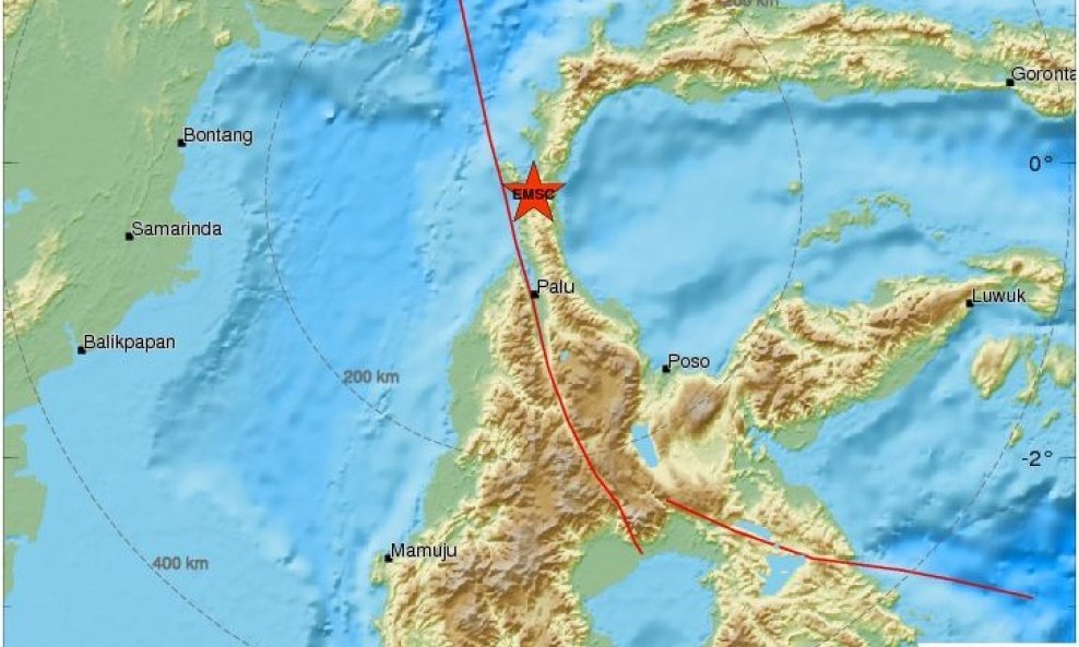 Lokacija potresa u Indoneziji