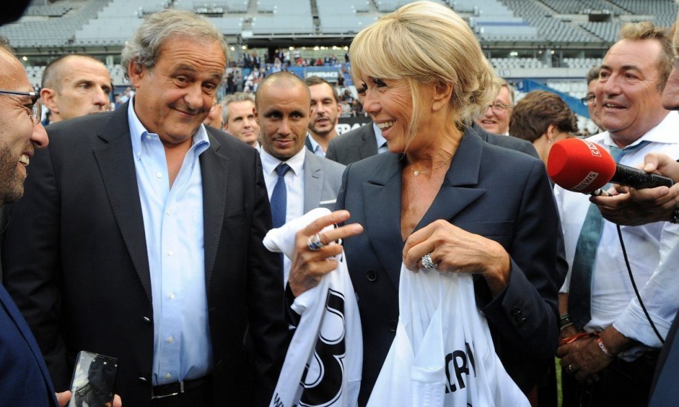 Michel Platini i Brigitte Macron