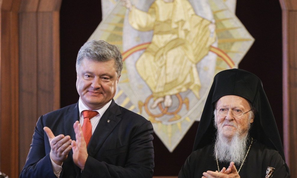 Ukrajinski predsjednik Petro Porošenko i ekumenski patrijarh Bartolomej