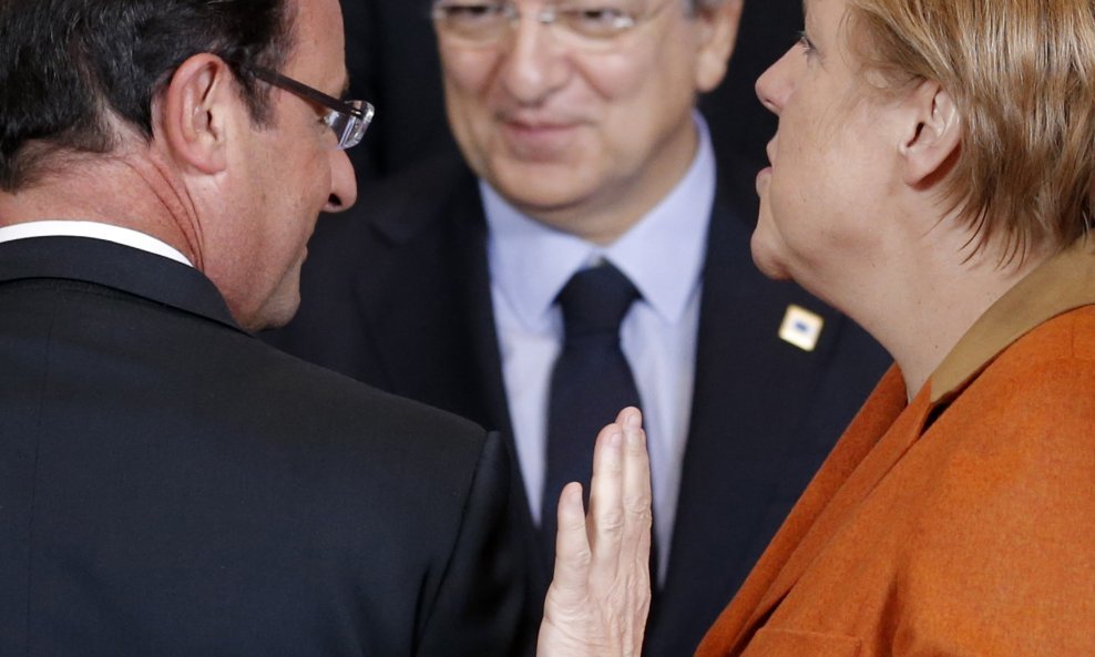 Francois Hollande, Jose Manuel Barroso i Angela Merkel