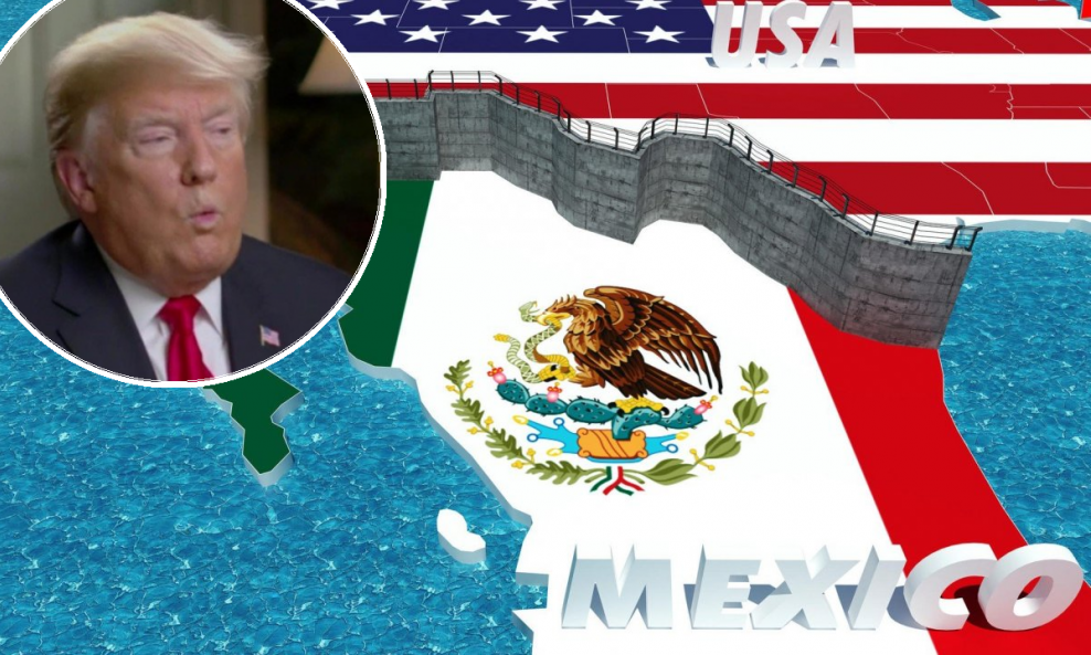 Donald Trump / Zid na granici - ilustracija