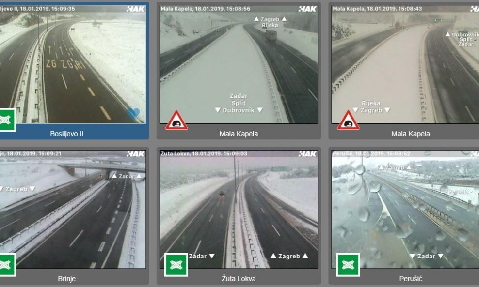 Snijeg na autocesti A1 Zagreb - Split