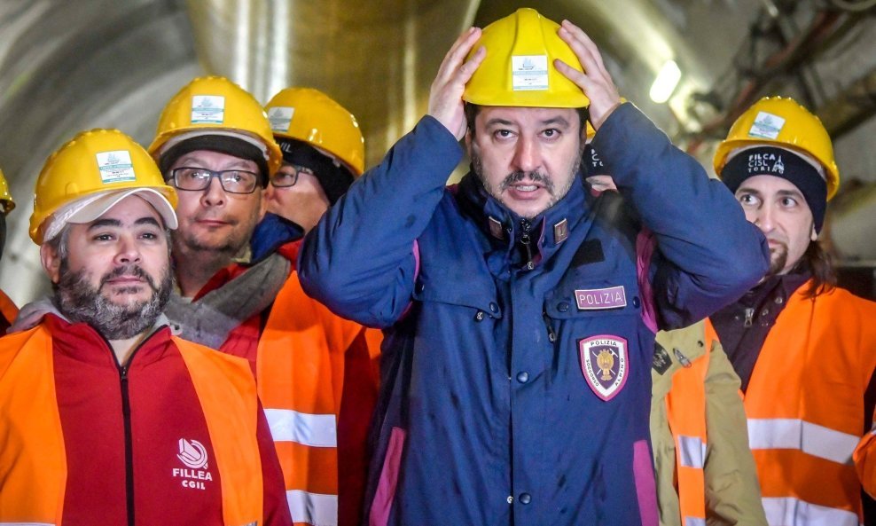 Matteo Salvini na gradilištu pruge