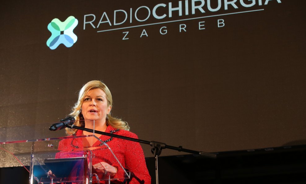 Kolinda Grabar-Kitarović na otvaranju poliklinike Radiochirurgia u veljači 2018.