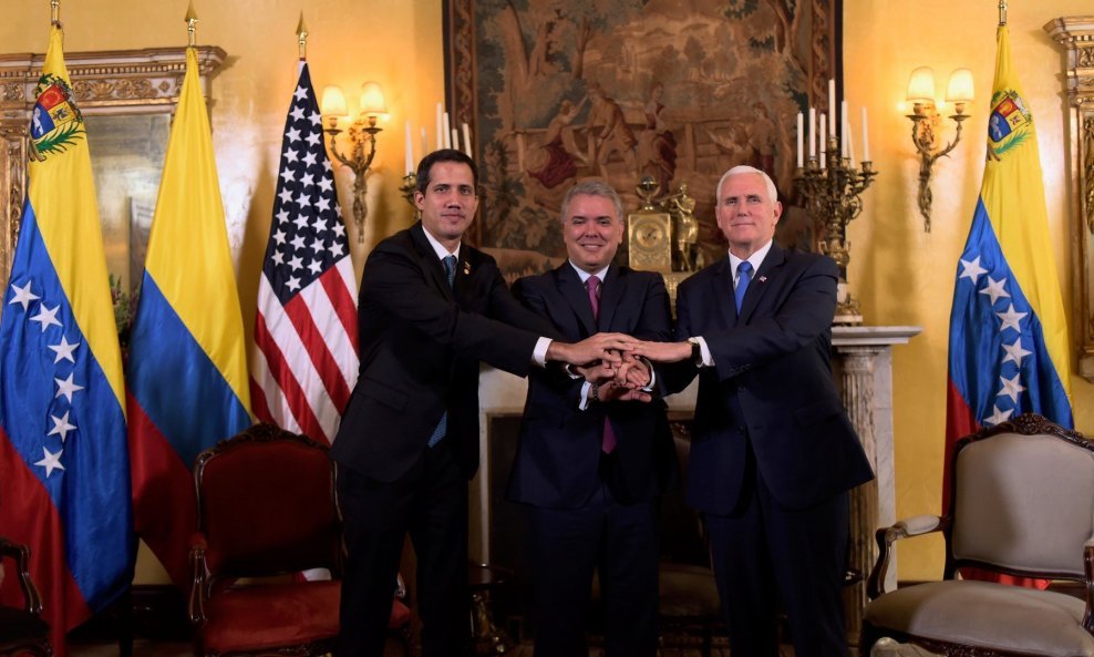 Juan Guaidó, Iván Duque Márquez i Mike Pence