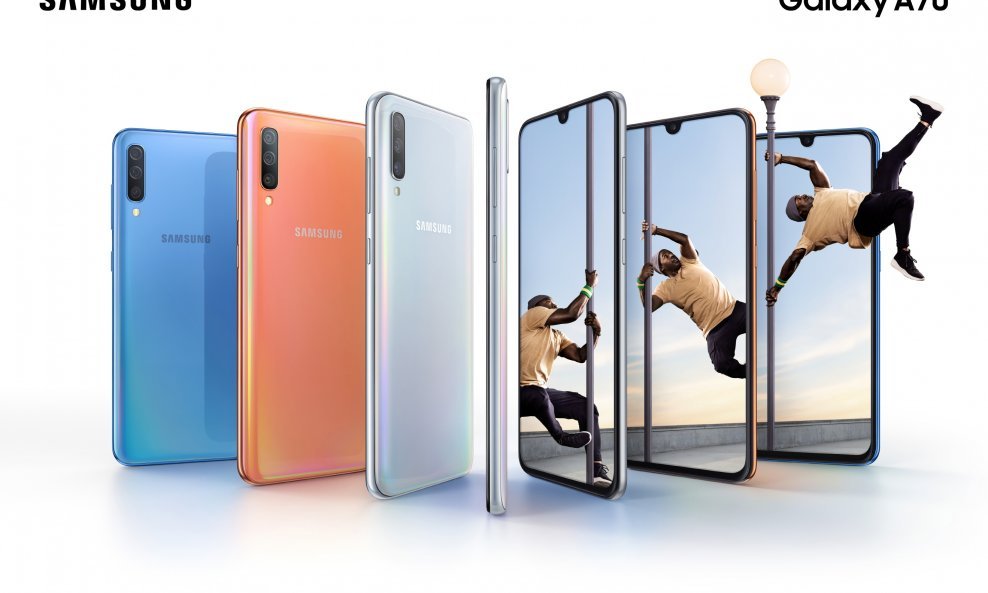 Galaxy A70 bit će dostupan u četiri karakteristične boje - koraljnoj, plavoj, crnoj i bijeloj