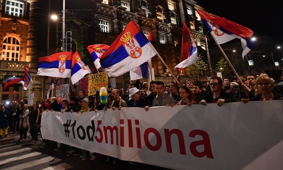 Prosvjed 1 od 5 milijuna već četiri mjeseca se održava u Beogradu svake subote