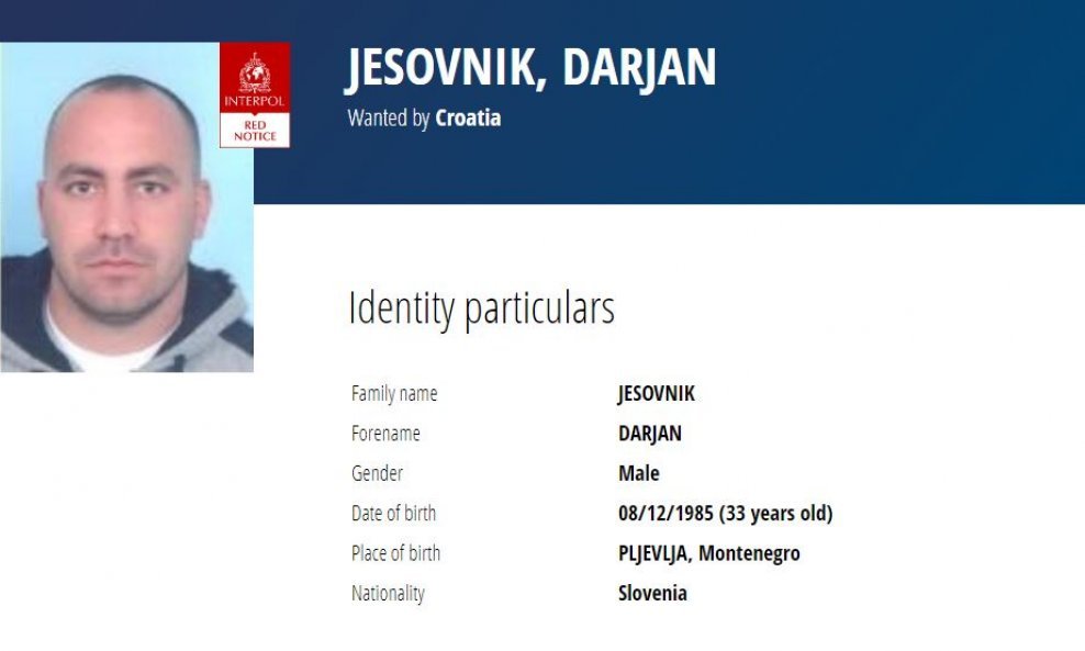 Darjan Ješovnik na tjeralici Interpola