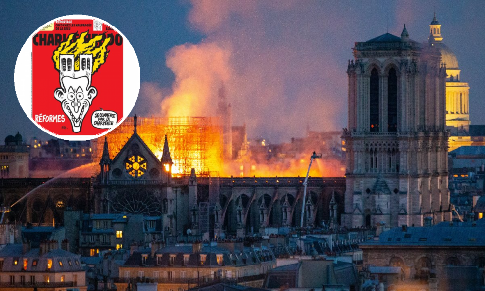 Naslovnica Charlie Hebdoa i Notre Dame