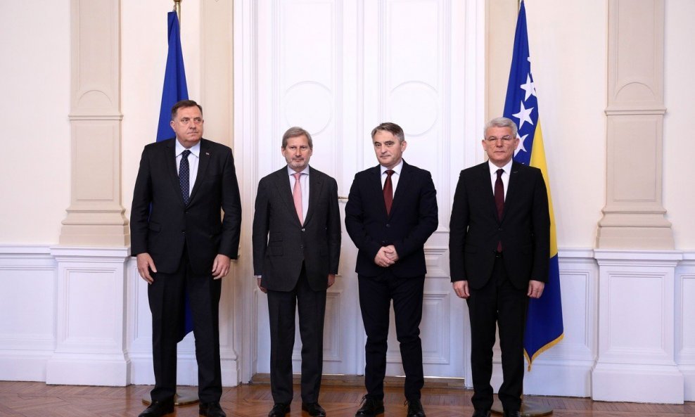 Milorad Dodik, Johannes Hahn, Željko Komšić i Šefik Džaferović