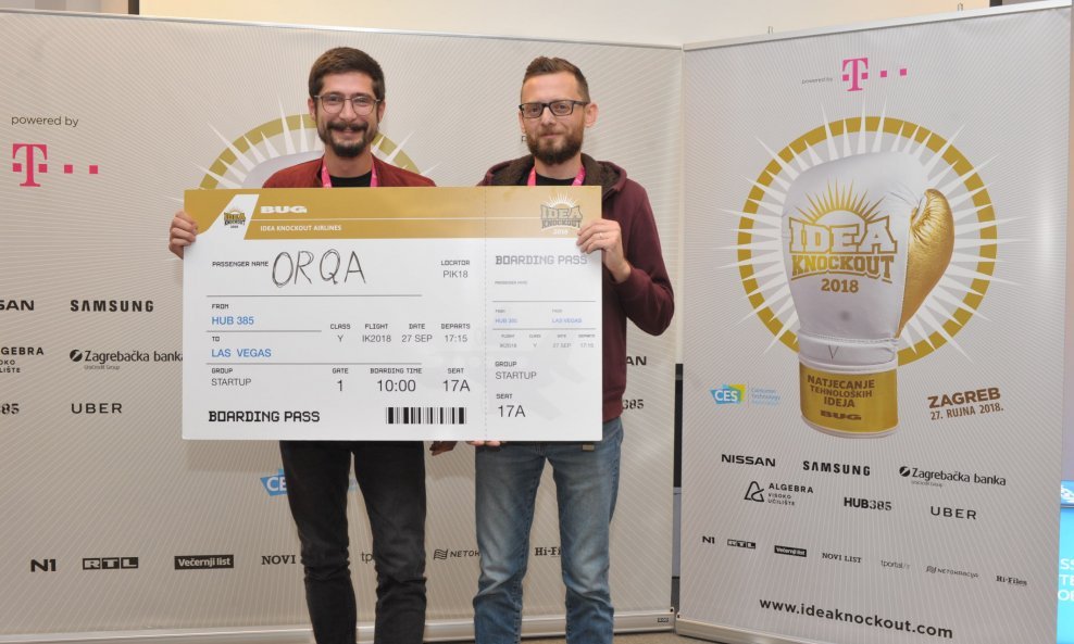 Ivan Jelušić i Srđan Kovačević iz startupa Orqa bili su pobjednici Idea Knockouta 2018