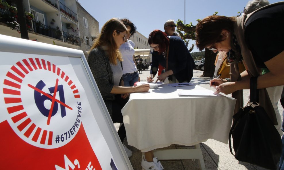 Potpisivanje za referendum 67 je previše - ilustracija