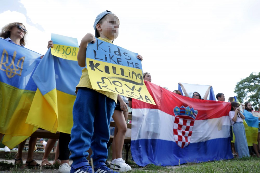 Prosvjed protiv ruskih zločina nad ukrajinskim zarobljenicima u Olenivci