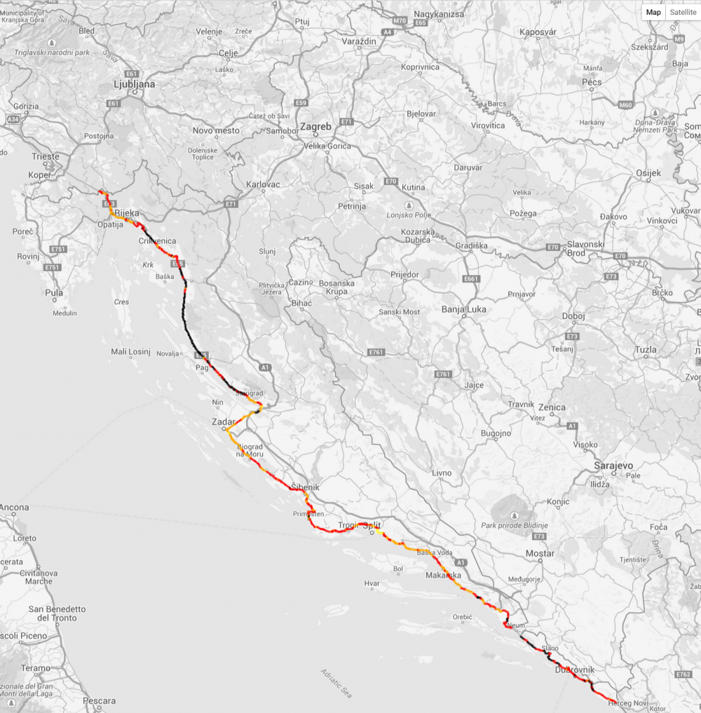 karta jadranske magistrale Ovo su najgore dionice Jadranske magistrale   tportal karta jadranske magistrale