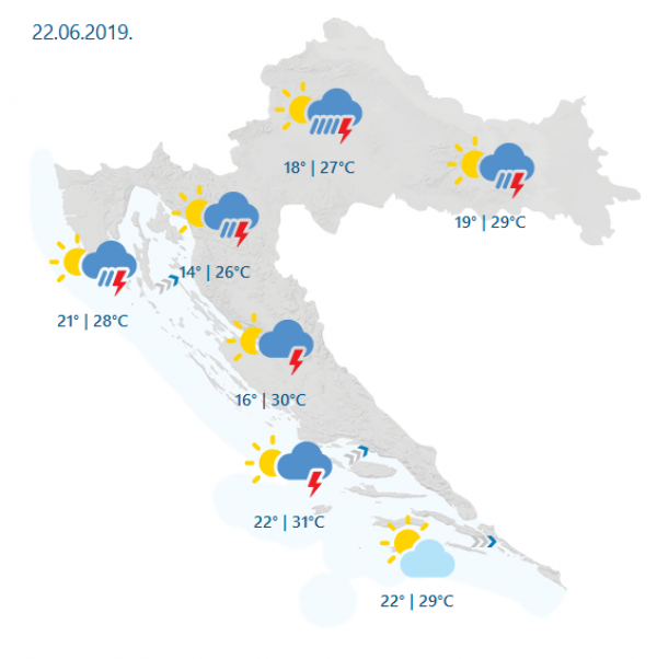 Prognoza vremena 22.06.