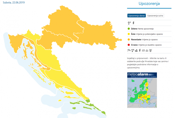 Upozorenje DHMZ-a