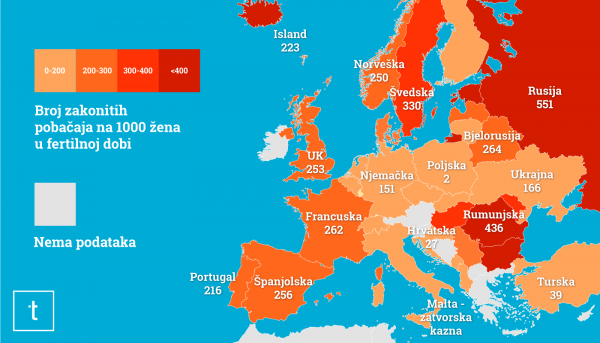 Pobačaji u EU Infografika: Studio U šumi