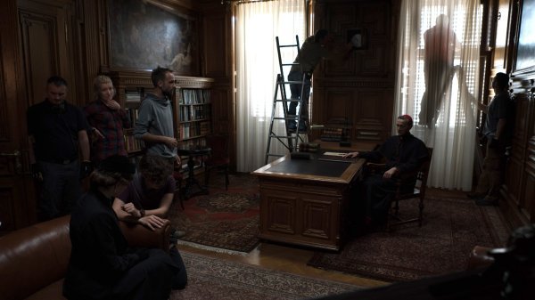 Snimanje scene s nadbiskupom Stepincem