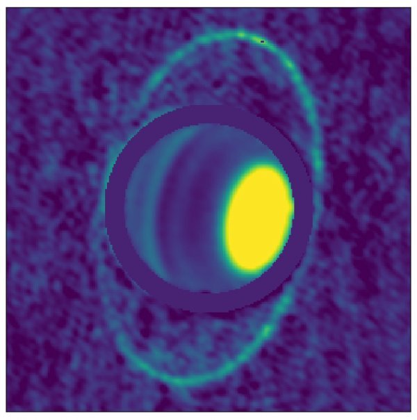 ompozitna snimka po prvi put u povijesti prikazuje toplinu prstenova Urana: ledenih -189.5 celzijevih stupnjeva.