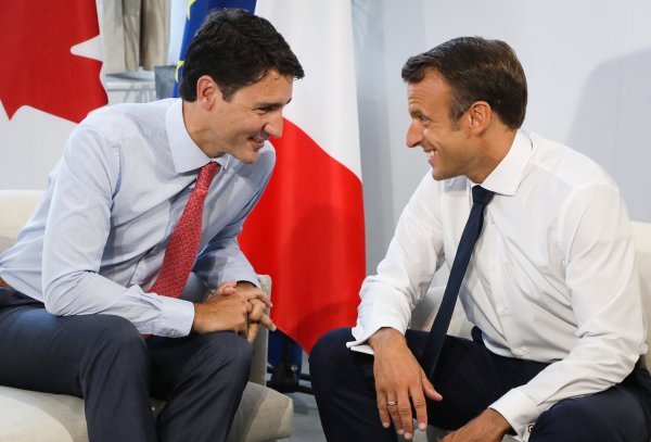 Summit G7, Justin Trudeau i Emmanuel Macron